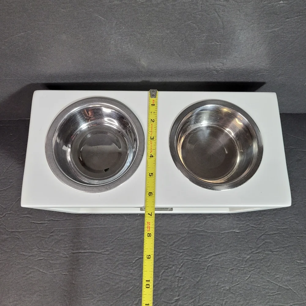 Pet Lounge Studios Angled Diner Double Bowl Feeder